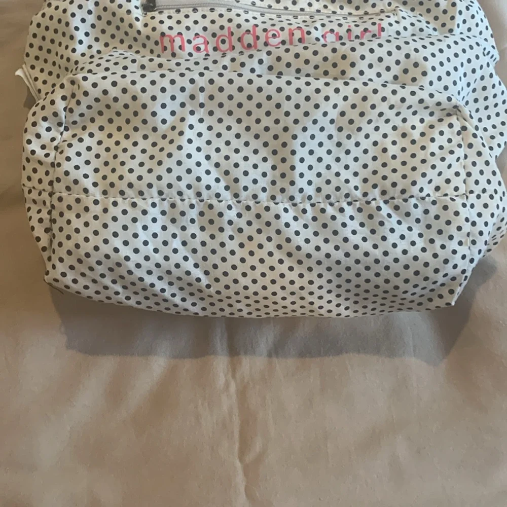 NWOT - Madden Girl Brown and Navy Striped Backpack